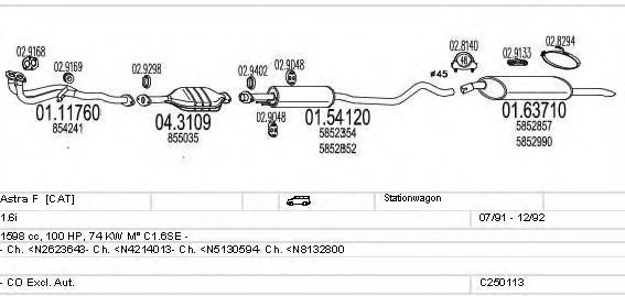 MTS C250113005227 Exhaust System